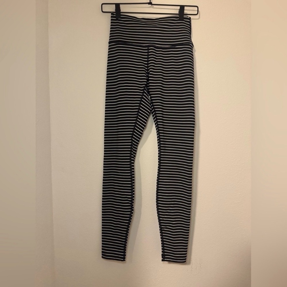 lululemon athletica Black and White Striped Leggings - Picture 3 of 8